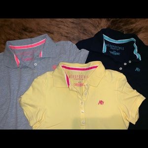 3 AEROPOSTALE MEDIUM POLO SHIRTS